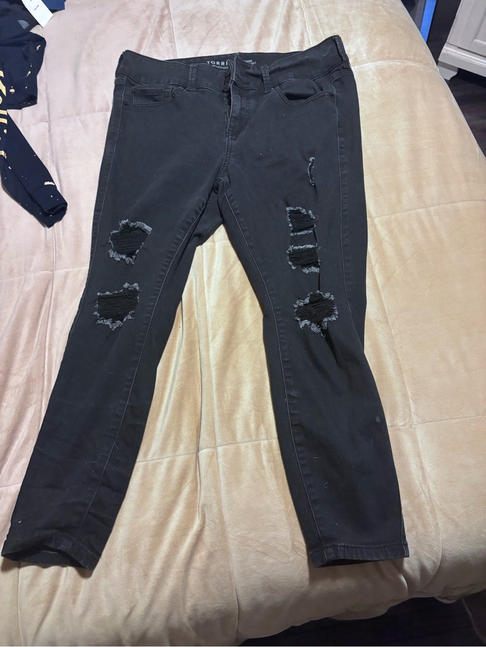torrid Black Distressed Jeggings 14xs